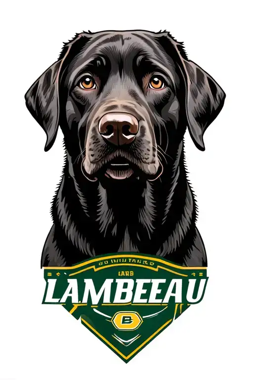 "Lambeau" Dog black english labrador retriever near water tattoo design idea