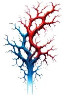 blood veins red and blue haiti tattoo design idea