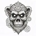 skull monkey tattoo design idea