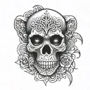 skull monkey tattoo design idea