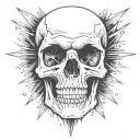 skull explosion from bullet tattoo design idea