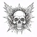 skull explosion from bullet tattoo design idea