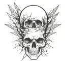 skull explosion from bullet tattoo design idea