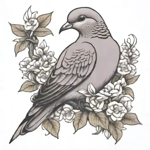 mourning dove tattoo design idea