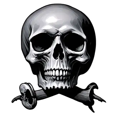 skull shaded tattoo design idea