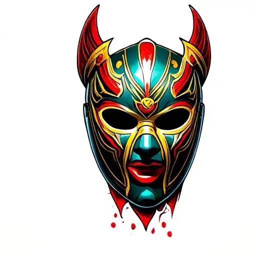 Rey Mysterio Luchador Mask tattoo design idea