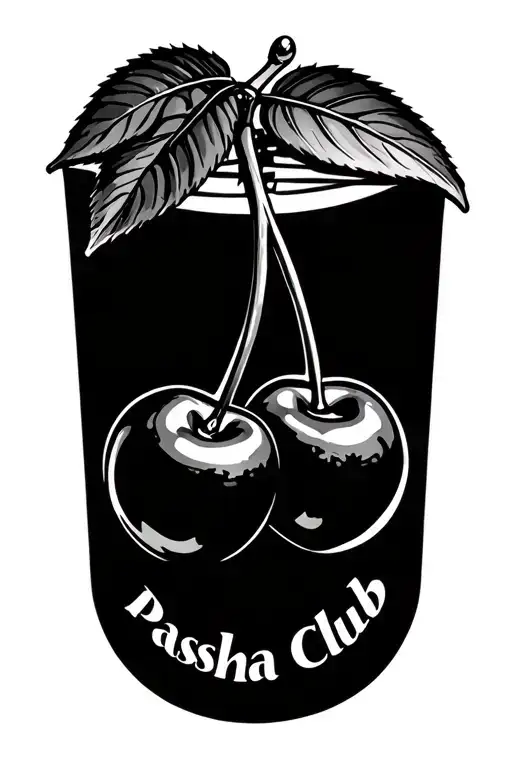 Full of cherries from the Pasha Club Logo tattoo design idea