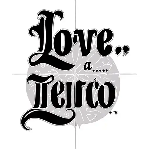 The inscription "Love ... a terrible flaw" in Russian tattoo design idea