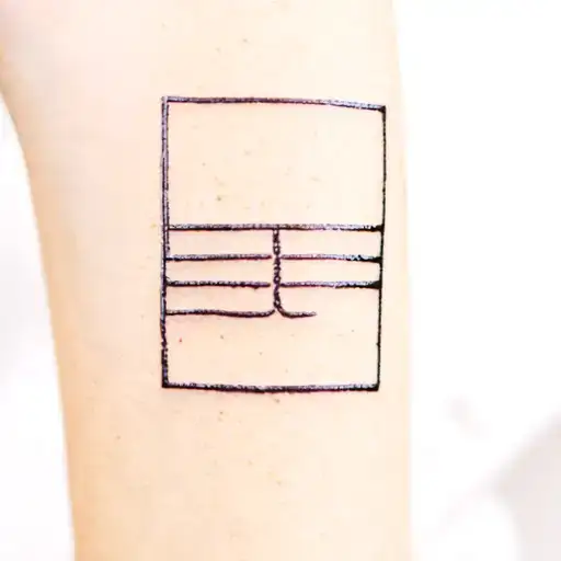 a spain related tattoo, small tile like tattoo design idea