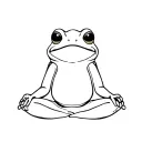 cute frog meditating tattoo design idea