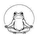 cute frog meditating tattoo design idea