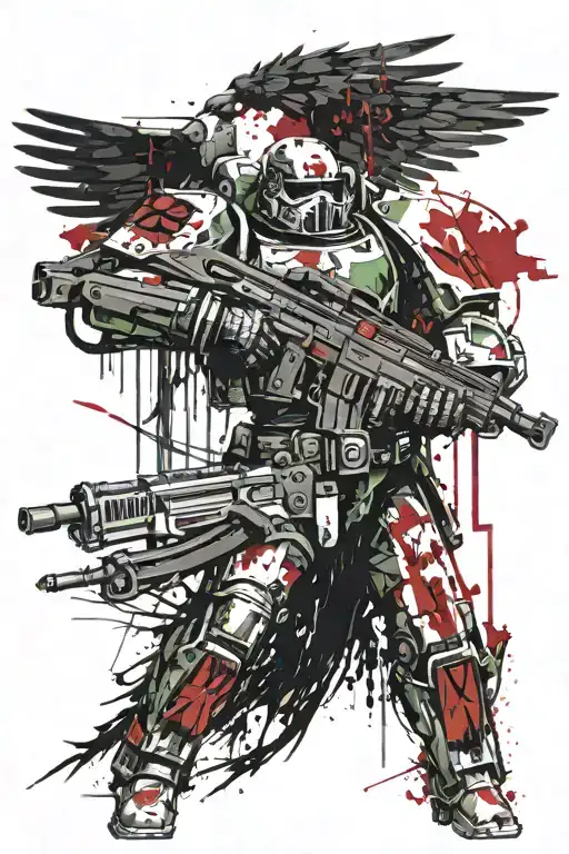 warhammer 40k Dark Angels tattoo design idea