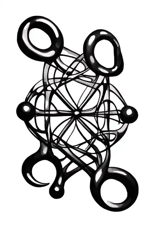 dmt molecule forming tattoo design idea