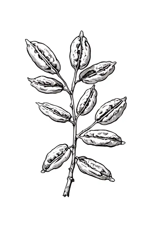 pecan branch tattoo design idea