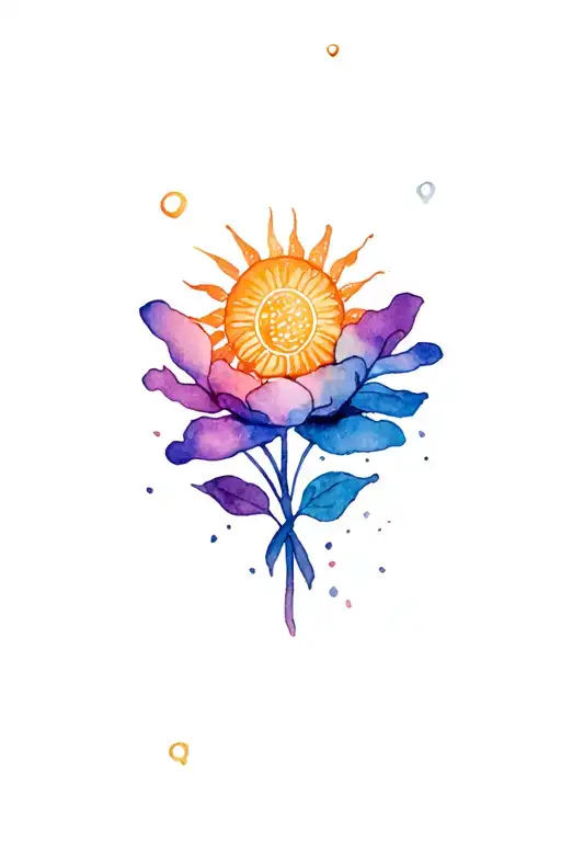 rapunzel lanturn flower and sun symbol tattoo design idea