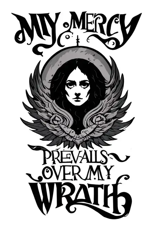 my mercy prevails over my wrath tattoo design idea