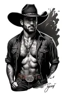 Gay cowboy tattoo design idea