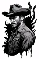 Gay cowboy tattoo design idea