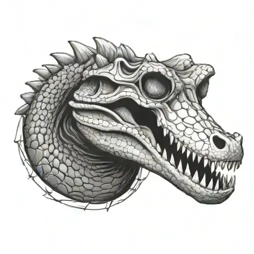Alligator skull tattoo design idea