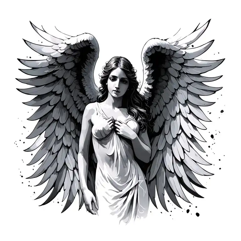 Angel wings tattoo design idea