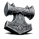 thor hammer tattoo design idea