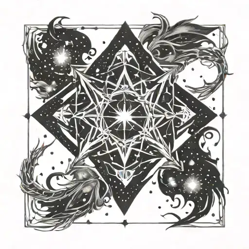 constellation of orion stars, held by Phoenix  tattoo design idea