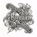 overlapping letters K y a n tattoo design idea