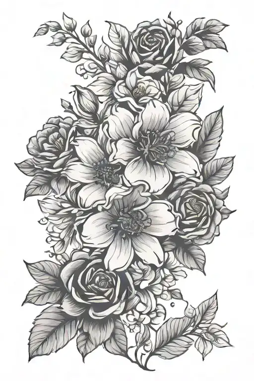 dainty floral spine tattoo small tattoo design idea