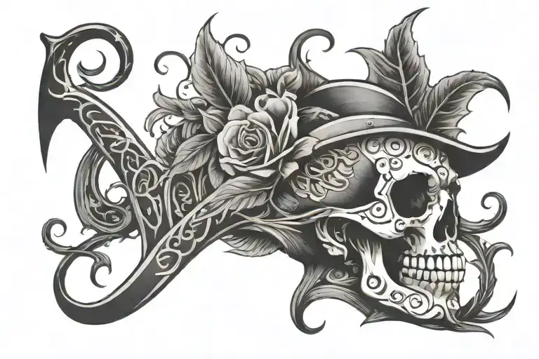 The number 53 2974° N tattoo design idea