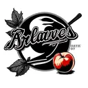 Atlanta Braves logo and Georgia peach fruit tattoo design idea