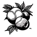 Atlanta Braves logo and Georgia peach fruit tattoo design idea