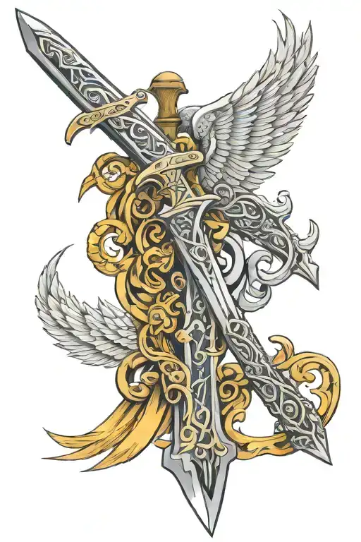 valkyrie sword with holster tattoo design idea