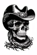 western skull tattoo design idea