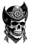 western skull tattoo design idea