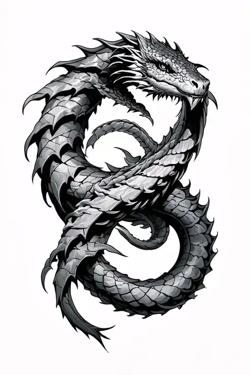 a jormungandr from god of war wrapped around the arm ouroboros style tattoo design idea