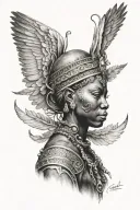 African Angel tattoo design idea