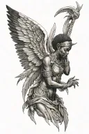 African Angel tattoo design idea