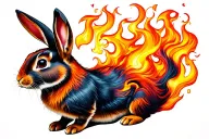 Fire Rabbit tattoo design idea