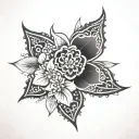 mandala with flowers and lace patterns tattoo design idea