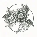 mandala with flowers and lace patterns tattoo design idea