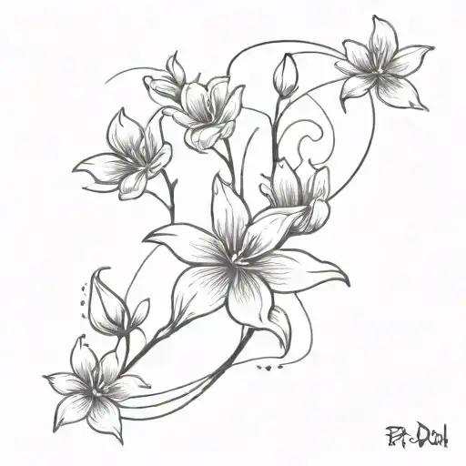 Rip Dad turning into flower tattoo design idea
