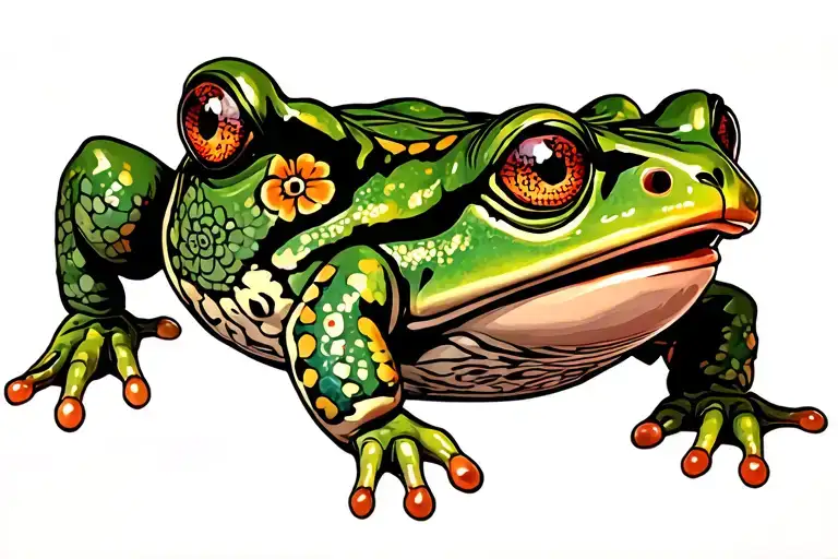 toad made of a toe tattoo design idea