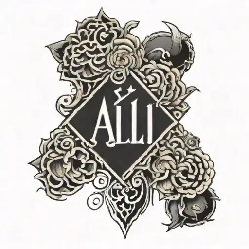 word ALI tattoo design idea