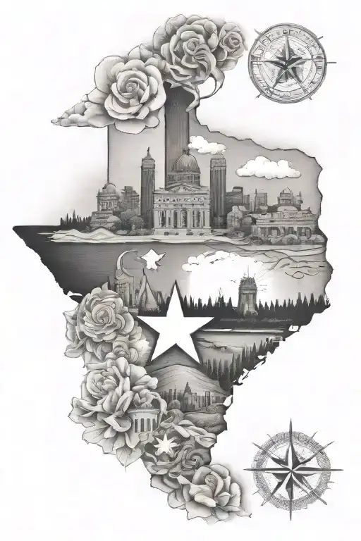 Texas and Iowa and Minnesota  tattoo design idea