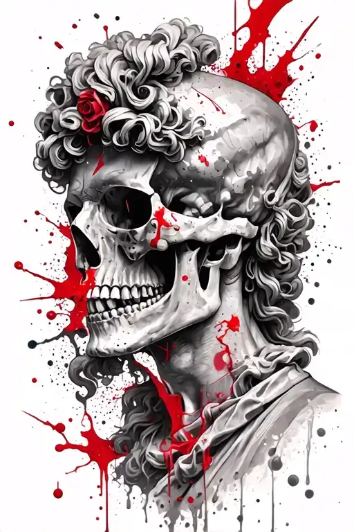 marcus aurelius skull memento mori tattoo design idea