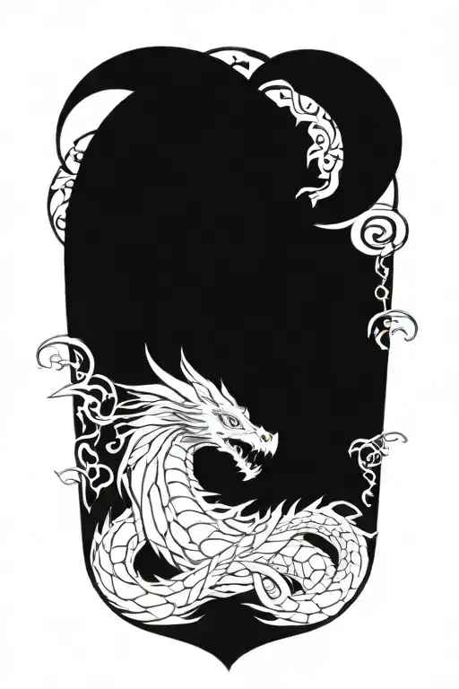 mid evil dragon tattoo design idea