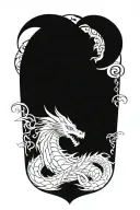 mid evil dragon tattoo design idea