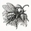 bee dragon rhinoceros beetle tattoo design idea