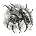 bee dragon rhinoceros beetle tattoo design idea