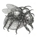 bee dragon rhinoceros beetle tattoo design idea